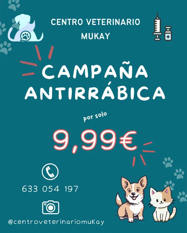 Cartel de la campaña antirrábica de Mukay